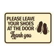 thumbnail image 1 of Signs ByLITA Classic Framed Please Leave Your Shoes At The Door Thank You Sign (Ivory/Dark Brown) - Large, 1 of 6