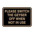 thumbnail image 1 of Signs ByLITA Classic Framed Please Switch The Geyser Off When Not In Use Door or Wall Sign | Eco-Friendly Home Sign (Black Gold) - Large, 1 of 9