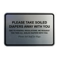 thumbnail image 1 of Signs ByLITA Classic Framed Please Take Soiled Diapers With You Sign (Brushed Silver) - Small, 1 of 6