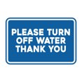 thumbnail image 1 of Signs ByLITA Classic Framed Please Turn Off Water Thank You Door or Wall Sign | Eco-Friendly Home Sign (Blue) - Large, 1 of 9