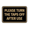 thumbnail image 1 of Signs ByLITA Classic Framed Please Turn The Taps Off After Use Door or Wall Sign | Eco-Friendly Home Sign (Black Gold) - Large, 1 of 9