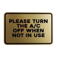 thumbnail image 1 of Signs ByLITA Classic Framed Please Turn the A/C Off When Not In Use Door or Wall Sign | Eco-Friendly Home Sign (Brushed Gold) - Medium, 1 of 9
