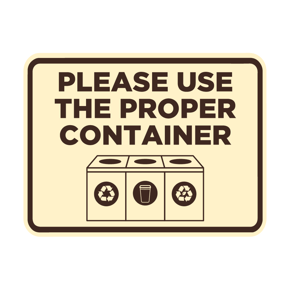 Signs ByLITA Classic Framed Please Use The Proper Container Sign (Ivory ...