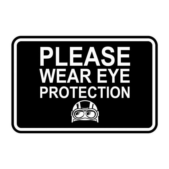Signs ByLITA Classic Framed Please Wear Eye Protection Sign (Black) - Large