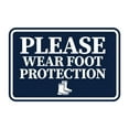 thumbnail image 1 of Signs ByLITA Classic Framed Please Wear Foot Protection Sign (Navy Blue / White) - Large, 1 of 6