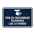 thumbnail image 1 of Signs ByLITA Classic Framed Por Su Seguridad, Filmamos las 24 Horas Graphic Spanish Security Sign (Navy Blue / White) - Small, 1 of 6