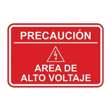 Signs ByLITA Classic Framed Precaución Area de Alto Voltaje Door or Wall Sign Easy Installation | Health And Safety | Building And Hospitality Sign (Red) - Large