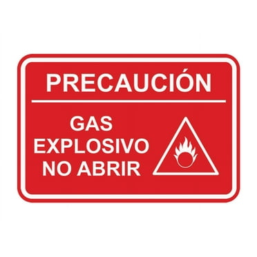 Signs ByLITA Classic Framed Precaución Gas Explosivo - No Abrir Door or Wall Sign Easy Installation | Health And Safety | Building And Hospitality Sign (Red) - Large