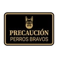 thumbnail image 1 of Signs ByLITA Classic Framed Precaución Perros Bravos Graphic Security Business Sign (Black Gold) - Large, 1 of 6