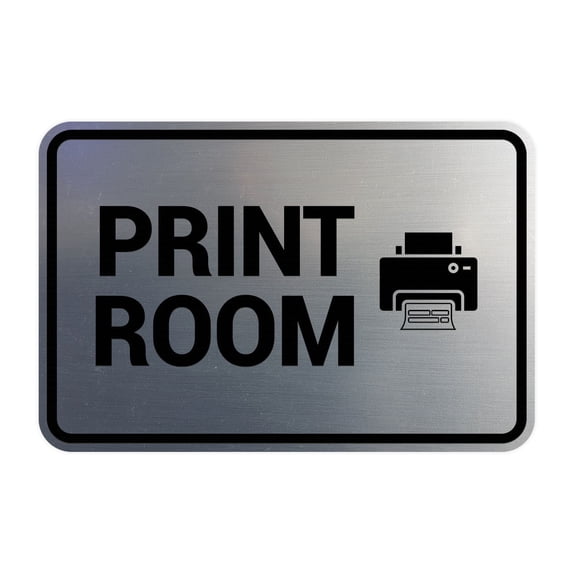 Signs ByLITA Classic Framed Print Room Sign (Brushed Silver) - Large