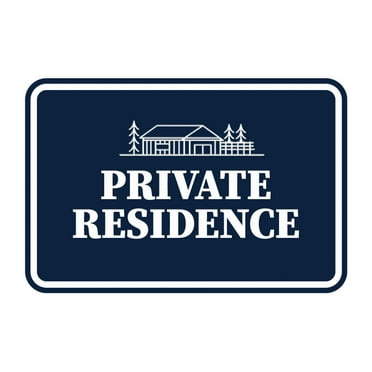Signs ByLITA Classic Framed Private Residence Sign (Navy Blue / White) - Large
