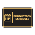 thumbnail image 1 of Signs ByLITA Classic Framed Production Schedule Door or Wall Sign Easy Installation | Health And Safety | Building And Hospitality Sign (Black /Gold) - Small, 1 of 7