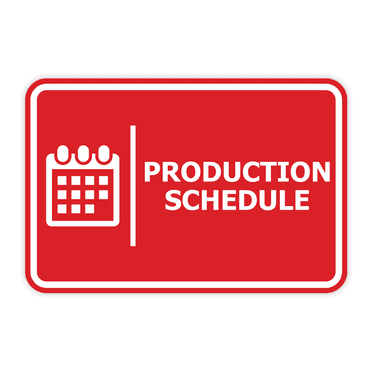 Signs ByLITA Classic Framed Production Schedule Door or Wall Sign Easy Installation | Health And Safety | Building And Hospitality Sign (Red) - Large