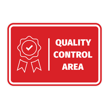 Signs ByLITA Classic Framed Quality Control Area Door or Wall Sign Easy Installation | Health And Safety | Building And Hospitality Sign (Red) - Large