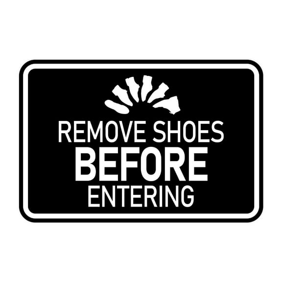 Signs ByLITA Classic Framed Remove Shoes Before Entering Sign (Black) - Small