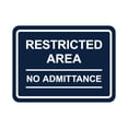 thumbnail image 1 of Signs ByLITA Classic Framed Restricted Area No Admittance Sign (Navy Blue / White) - Small, 1 of 6