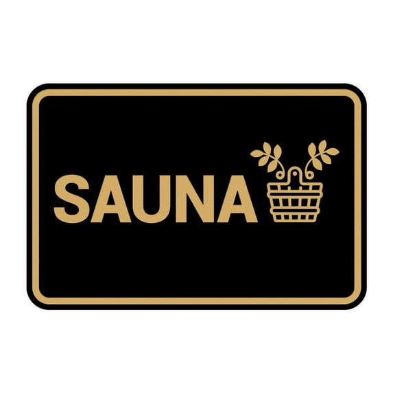 Signs ByLITA Classic Framed Sauna Sign (Black Gold) - Medium