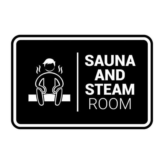 Signs ByLITA Classic Framed Sauna and Steam Room Sign (Black) - Small