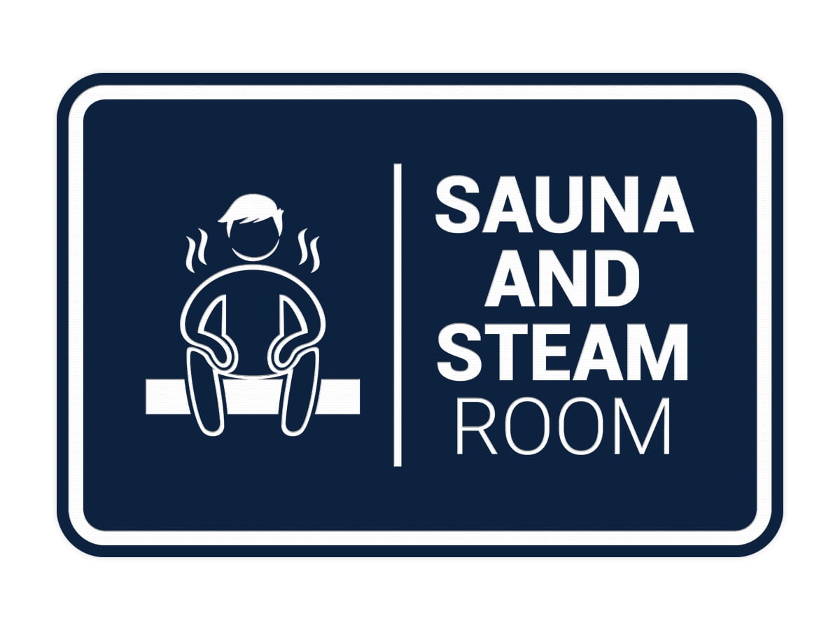 Signs ByLITA Classic Framed Sauna and Steam Room Sign (Navy Blue ...