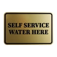 thumbnail image 1 of Signs ByLITA Classic Framed Self Service Water Here Durable ABS Plastic | Laser Engraved | Easy Installation | Elegant Design Sign (Brushed Gold) - Large, 1 of 8
