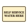thumbnail image 1 of Signs ByLITA Classic Framed Self Service Water Here Durable ABS Plastic | Laser Engraved | Easy Installation | Elegant Design Sign (Ivory/Dark Brown) - Large, 1 of 8
