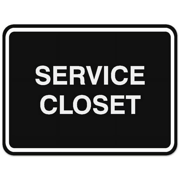 Signs ByLITA Classic Framed Service Closet Sign | Durable Material | Storage Sign (Black) - Small