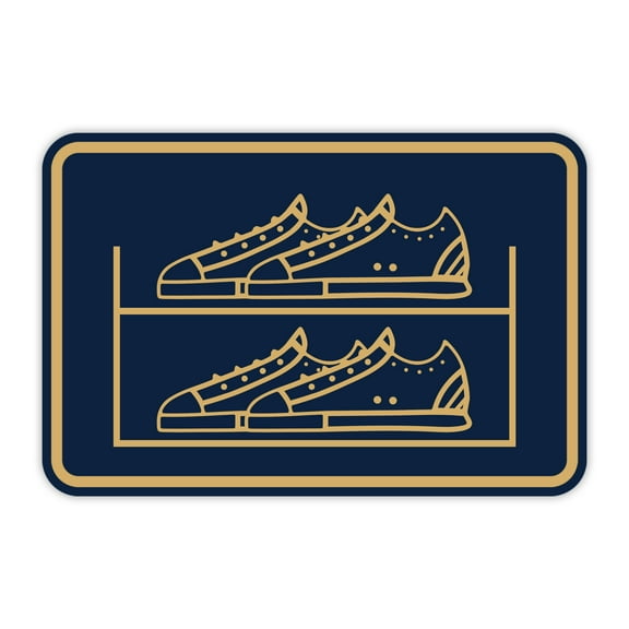 Signs ByLITA Classic Framed Shoes Graphic Sign (Navy Blue/Gold ) - Large