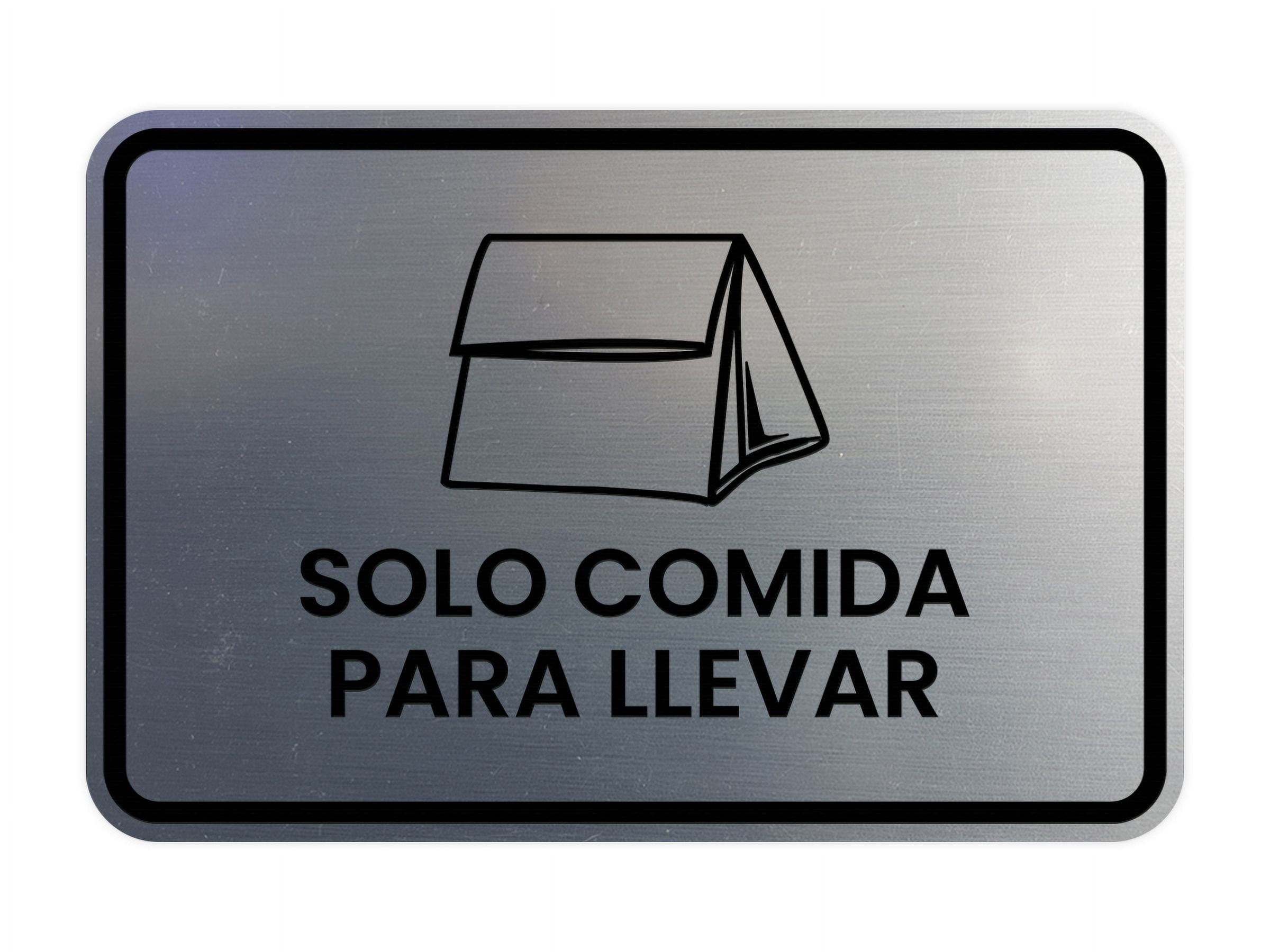 Comida Sign Signs ByLITA Classic Framed Solo Comida para llevar Door or Wall Sign ...
