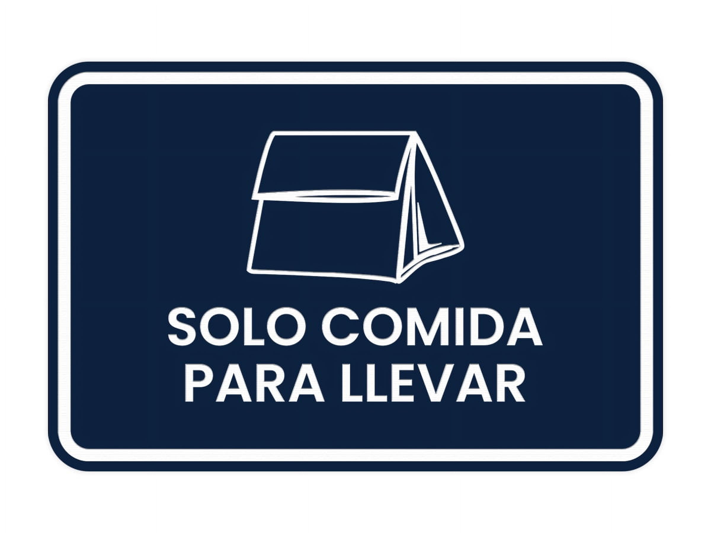 Comida Sign Signs ByLITA Classic Framed Solo Comida para llevar Door or Wall Sign ...
