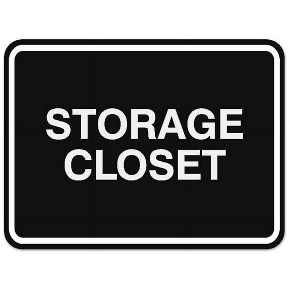 Signs ByLITA Classic Framed Storage Closet Sign | Durable Material | Office Sign (Black) - Medium
