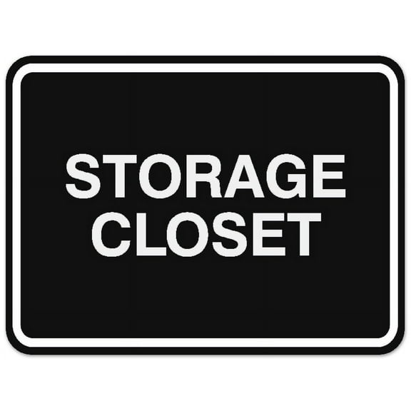 Signs ByLITA Classic Framed Storage Closet Sign | Durable Material | Office Sign (Black) - Medium