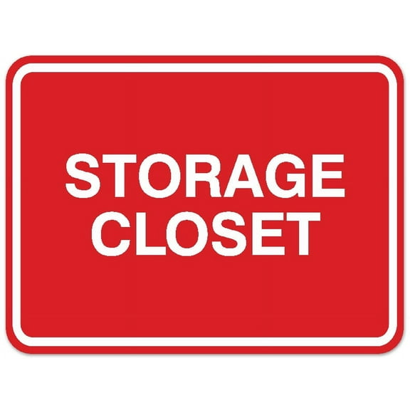 Signs ByLITA Classic Framed Storage Closet Sign | Durable Material | Office Sign (Red) - Large