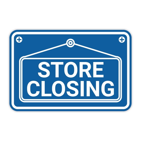 Signs ByLITA Classic Framed Store Closing Sign (Blue) - Medium