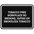 thumbnail image 1 of Signs ByLITA Classic Framed TOBACCO FREE WORKPLACE NO SMOKING, VAPING OR SMOKELESS TOBACCO Door or Wall Sign Durable ABS Plastic | Laser Engraved | Easy Installation | Elegant Design (Black) - Medium, 1 of 3