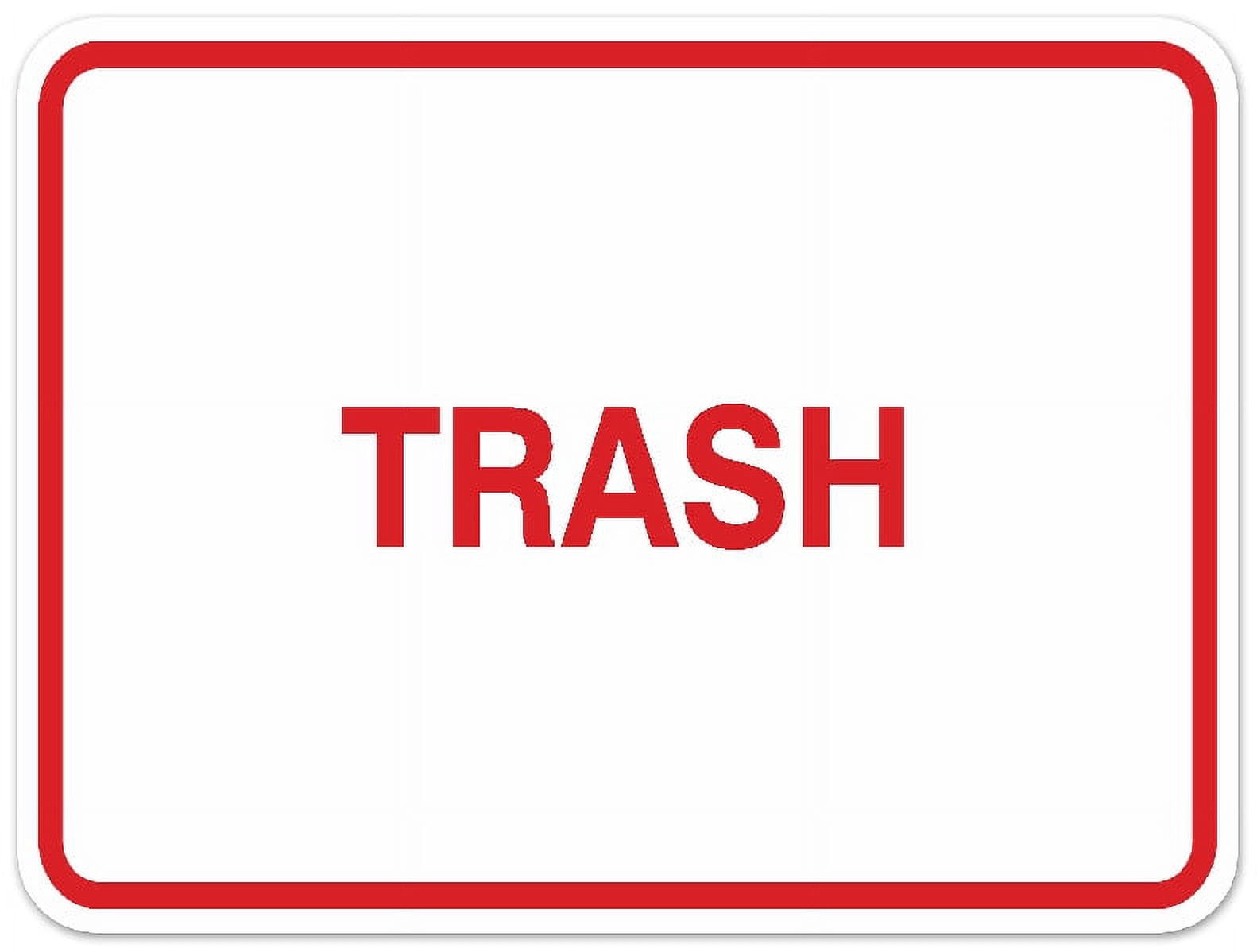 Rectangular Trash Signs Signs ByLITA Classic Framed TRASH Door or Wall Sign Durable ABS Plastic ...