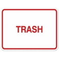 thumbnail image 1 of Signs ByLITA Classic Framed TRASH Door or Wall Sign Durable ABS Plastic | Laser Engraved | Easy Installation | Elegant Design (White/Red) - Small, 1 of 3