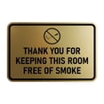 thumbnail image 1 of Signs ByLITA Classic Framed Thank You For Keeping This Room Free Of Smoke Sign (Brushed Gold) - Small, 1 of 8