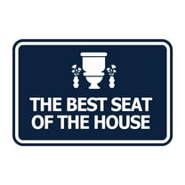 Signs ByLITA Classic Framed The Best Seat Of The House Sign (Navy Blue/ White) - Large