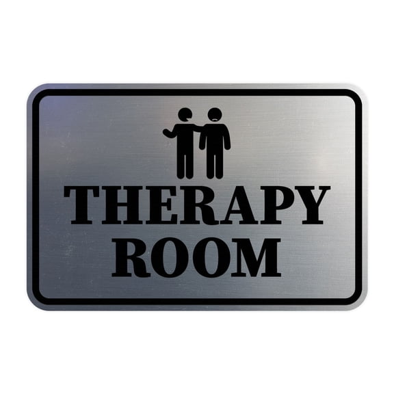 Signs ByLITA Classic Framed, Therapy Room Sign (Brushed Silver) - Large