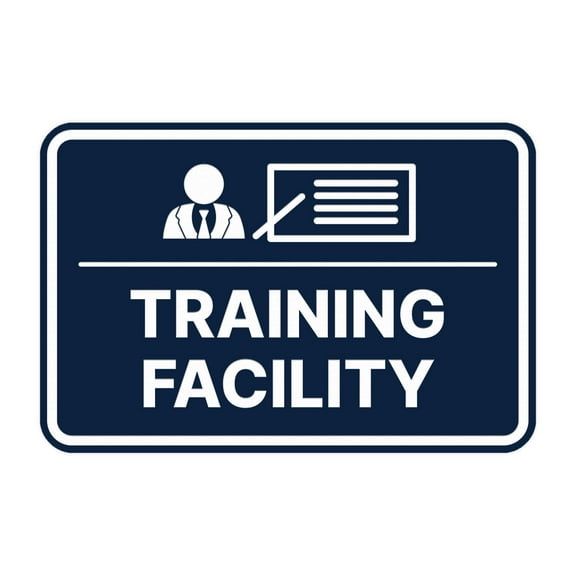 Signs ByLITA Classic Framed Training Facility Sign (Navy Blue / White) - Large