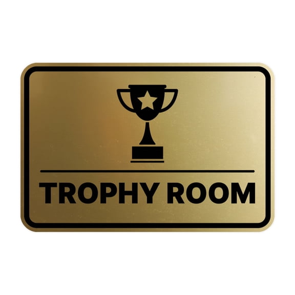 Signs ByLITA Classic Framed Trophy Room Sign (Brushed Gold) - Small