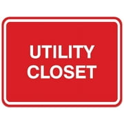 Signs ByLITA Classic Framed Utility Closet Sign | Durable Material | Storage Sign (Red) - Large