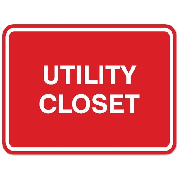 Signs ByLITA Classic Framed Utility Closet Sign | Durable Material | Storage Sign (Red) - Large