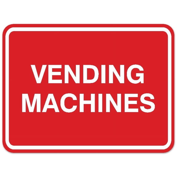 Signs ByLITA Classic Framed Vending Machines Sign | Durable Material | Office Sign (Red) - Small