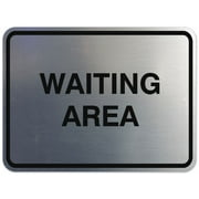 Signs ByLITA Classic Framed Waiting Area Sign | Durable Material | Office Sign (Brushed Silver) - Small