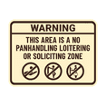 thumbnail image 1 of Signs ByLITA Classic Framed Warning: This Area is a No Panhandling Loitering or Soliciting Zone Sign (Ivory/Dark Brown) - Medium, 1 of 7