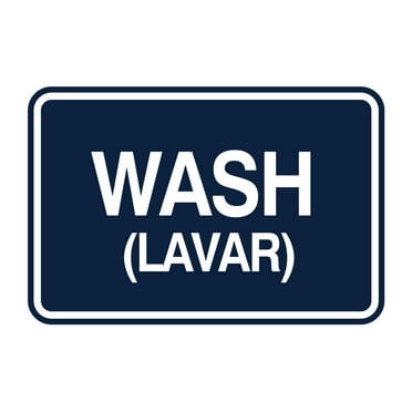 Signs ByLITA Classic Framed Wash (Lavar) Sign (Navy Blue / White) - Large