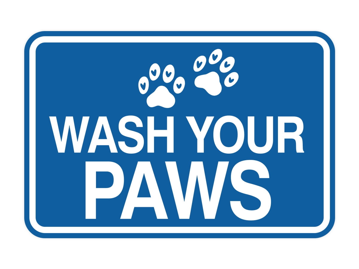 Signs ByLITA Classic Framed Wash Your Paws Sign (Blue) - Small ...