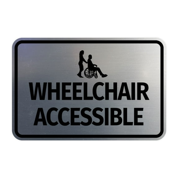 Signs ByLITA Classic Framed Wheelchair Accessible Sign (Brushed Silver) - Medium