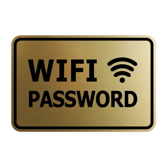 Signs ByLITA Classic Framed Wifi Password Sign (Brushed Gold) - Small